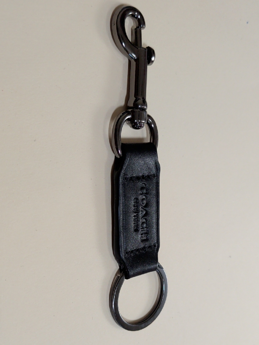 Coach Black Leather Key Chain New With Out Tags